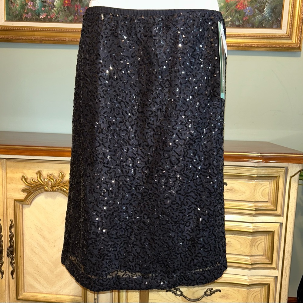 Scarlett Nite Black Sequin Skirt Medium 16 Junior NEW NWT